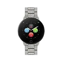 reflex active smartwatch ra05-4071 montre connectée avec bracelet en acier inoxydable serti de pierres, argenté., bracelet