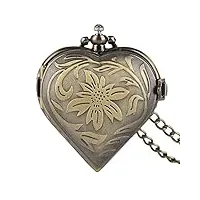 belle vintage femmes montres pendentif collier amant bijoux valentine cadeau romantique quartz montre de poche médaillon cadeau d'anniversaire de noël pour la fête des pères d'anniversaire de mariage