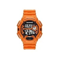 skechers montre pour homme la cienaga, mouvement digital, boîtier en polyuréthane orange 50mm avec bracelet en polyuréthane, sr1135