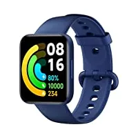 xiaomi montre poco (bleue), mesure spo2, fréquence cardiaque, écran amoled, 1,6", gps, étanche atm, bleu, version italienne