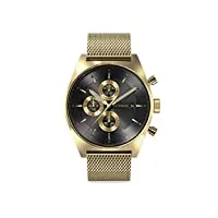 detomaso d10 montre chronographe nobile oro or pour homme à quartz analogique maille milanaise or, or, bracelet