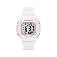 skechers women's sport digital chronograph watch, color: white (model: sr2127)