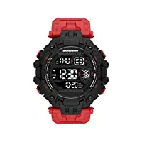 skechers men's oversize digital chronograph watch, color: black, red (model: sr1143)