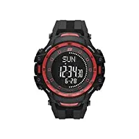 skechers men's grandpoint digital compass watch, color: black/red (model: sr1138)