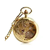 spacmirrors montre de poche montre de poche montre de poche hommes femmes or remontage automatique mécanique steampunk pendentif exquis phoenix rétro punk