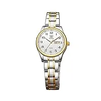 olevs montre pour femme classique facile à lire avec chiffres et bracelet en acier inoxydable - montre analogique à quartz et date étanche, blanc, bracelet