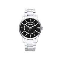 radiant - collection mallorca - montre analogique et automatique. montre pour homme. bracelet de montre avec cadran noir argenté et bracelet en acier inoxydable. taille 44mm. 5atm.
