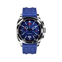 panzera aquamarine quartz chronographe acier date silicone bleu saphir montre homme