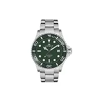 lorenz hydro-sub lz 090000dd montre à mouvement automatique pour hommes swiss made avec bracelet en acier sous-marin professionnel 500 mètres, vert, grande, bracelet