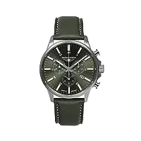 bauhaus aviation 2880-4 montre pour homme avec bracelet en cuir en titane et chronographe alarme 10 atm verre saphir date