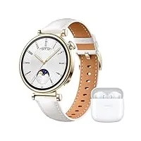 huawei watch gt 4 montre connectée femme jusqu'à 14 jours d'autonomie - compatible avec ios et android - suivi de la fréquence cardiaque - montre sport et gps - 41mm blanc version fr - freebuds se 2