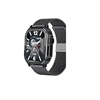 gerrit montre intelligente montre intelligente for hommes, boussole, exercice, fitness montre (color : black mesh belt)