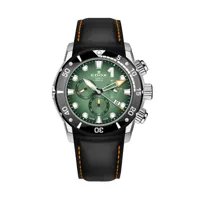 montre edox co-1 chronograph green quartz