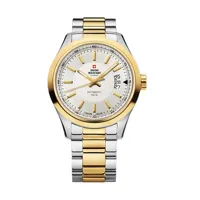 montre swiss military date white gold