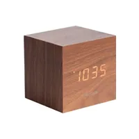 réveil karlsson - réveil en bois carré cube bois foncé