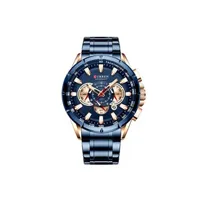 montre curren montre à quartz homme crn8363ob - or rose&bleu(48mm)