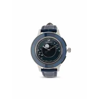 swarovski montre en cuir octea lux 39mm - bleu