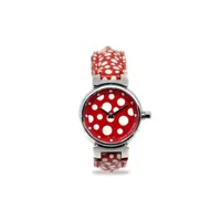 louis vuitton pre-owned x yayoi kusama montre tambour 27 mm pre-owned (1990-2000) - rouge