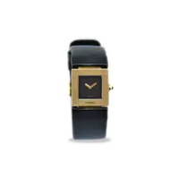 chanel pre-owned montre matelasse 19mm pre-owned (années 1990-2000) - noir
