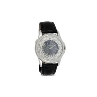 patek philippe pre-owned montre world time 39,5 mm pre-owned (2011) - blanc