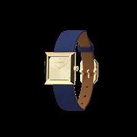 reversible denim blue / canyon watch, l'absolue square watch case, gold finish