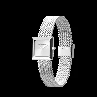 milan mesh watch - silver finish, l'absolue square watch case